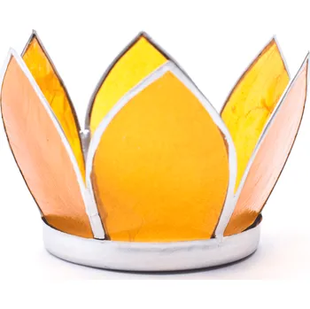 Svícen Milujeme Kameny Svícen - lotosový květ - oranžový 1062