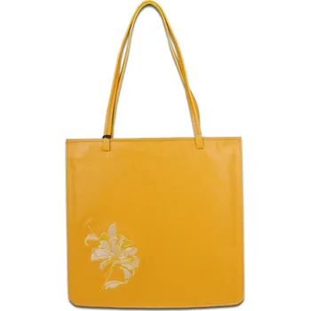 Žlutá kožená kabelka Gianni Conti