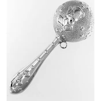 Stříbrné chrastítko koule medvídek