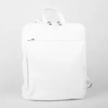 Kabelka Bílý kožený batoh/crossbody kabelka no. 21, obsah 7 l - zlaté doplňky