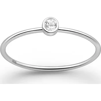 Prsten Prstýnkárna Stříbrný prsten s bílým topazem ŠTÍR, STŘELEC, BLÍŽENCI AG 925 ≤ 0,6 g Velikost prstenu: 6 (51/52)