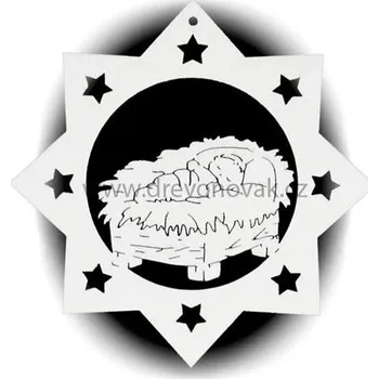 Vánoční ozdoba DřevoNovák vánoční ozdoba HVĚZDA s obrázkem č.1507