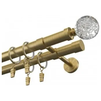 Garnýž Kovová dvojitá garnýž EXCLUSIVE Antik Ø 28 mm - Gula Bubble