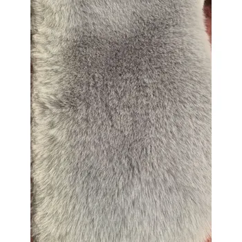 Dámský kožich Crop kožíšek dámská krátká bunda plyš s límcem Barva: Šedá, Velikost: M