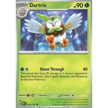 Volný čas Pokémon OBF 014/197 Dartrix - Obsidian Flames Stav: Near Mint, Verze: NORMAL
