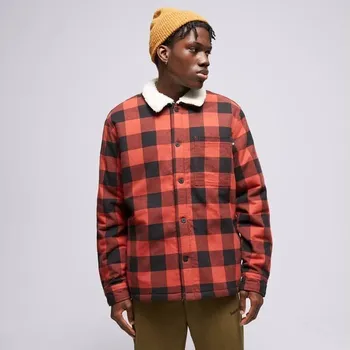 Pánské oblečení Timberland Bunda Buffalo Plaid Sherpa Lined Červená L