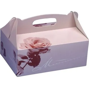 Jednorázové nádobí Papstar Krabice na pečivo s uchem- L, 15ks