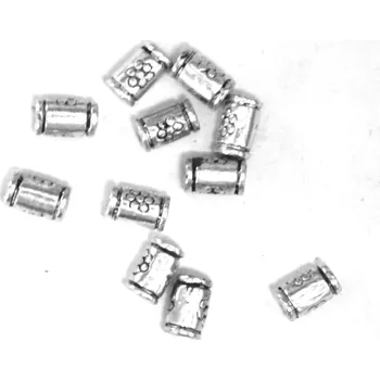 Dětské navlékací korálky Korálky kovové, 5x3 mm, váleček, 10ks/bal.