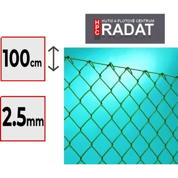 Pletivo Plot PVC 100 cm pletivo 55x55 - 2,5 zelená, bez zapleteného napínacího drátu