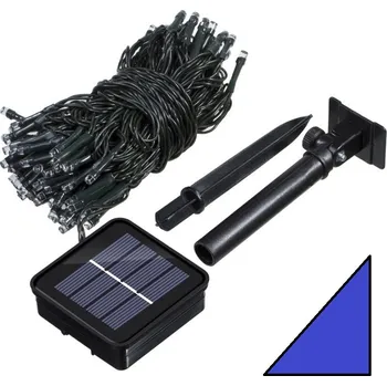 Venkovní osvětlení SOLAR 103/12 Solární světelný řetěz modrá, 100LED/12 Metrů (Solární osvětlení)