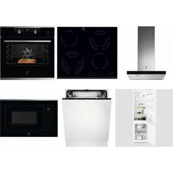 Set domácích spotřebičů ELECTROLUX KODEC75X2 + ELECTROLUX EHF6343FOK + ELECTROLUX LFT766X + ELECTROLUX LMS4253TMX + ELECTROLUX EEA27200L + ELECTROLUX LNT3LF18S