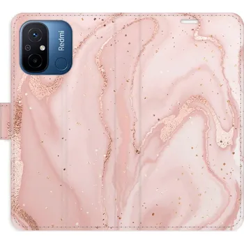 Pouzdro na mobilní telefon Flipové pouzdro iSaprio - RoseGold Marble - Xiaomi Redmi 12C