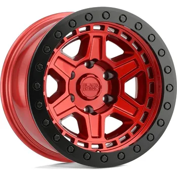 Cyklistické kalhoty Alloy wheel Candy RED W/ Black Ring & Bolts Reno Black Rhino