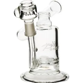 Skleněný bong Pure Glass na olej, 15cm (Malý skleněný bong Heatex Pure Glass na esenciální oleje. Se speciálním Magma kroužkem, výška 15 cm.)