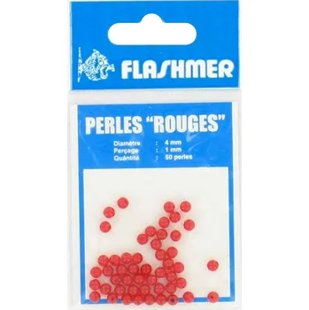 FLASHMER Kuličky na mořský rybolov 4 mm červené 50 ks 1MM