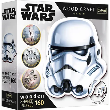 Hračka TREFL Wood Craft Origin puzzle Star Wars: Helma stormtroopera 160 dílků