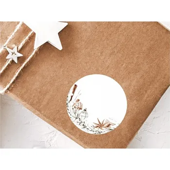 Dárková visačka Vánoční samolepící jmenovky - Věnec 4 cm (24 samolepek)