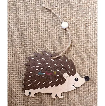 Ježek dřevěný závěsný 10x7 cm - barevná