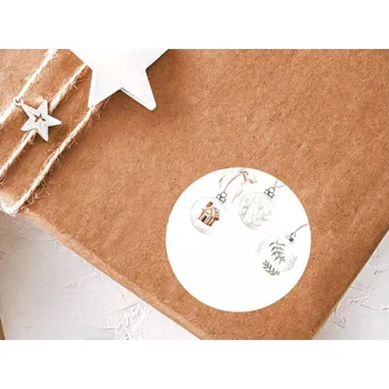 Dárková visačka Vánoční samolepící jmenovky - Ozdoby 6 cm (12 samolepek)