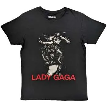 Pánské oblečení Merch Lady Gaga: Lady Gaga Unisex T-shirt: Leather Jacket (medium) M