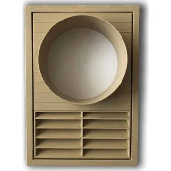 Větrací mřížka Větrací mřížka 140x200 s límcem d100 mm průchodka - béžová