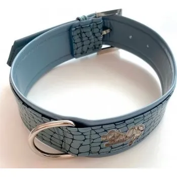 Obojek pro psa LIU JO Obojek z umělé krokodýlí kůže 2 cm obvod krku 34-39 cm avio vel. L