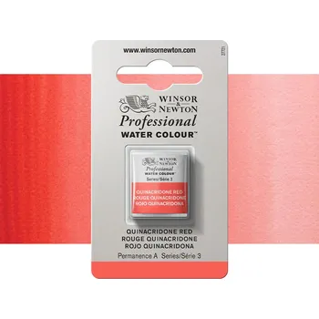 Vodová barva Akvarelová barva Winsor & Newton Professional, půlpánvička - Quinacridone Red