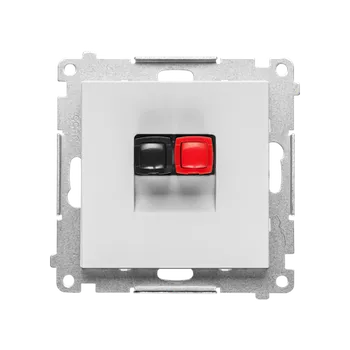 Elektrická zásuvka SIMON TGL1.01/114 Zásuvka reproduktorová 1 násobná s popisným polem (přístroj s krytem), pro připoje