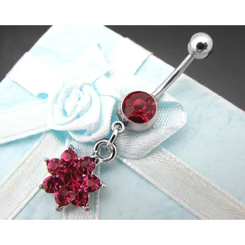 Piercing Steel Jewelry Piercing růžová kytička z chirurgické oceli PR130135 dárkové balení zdarma