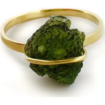 Prsten Zlatý prsten s vltavínem 2000308100004