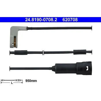 Brzdový systém Výstražný kontakt, opotřebení obložení ATE 24.8190-0708.2