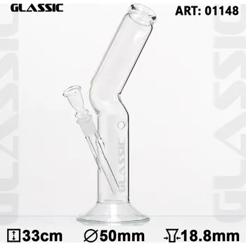 Skleněný bong Glassic Flash 33cm, průměr 50mm (Skleněný bong Glassic Flash, který je téměř uměleckým dílem!)