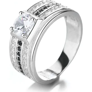 Prsten Stříbrný prsten EKA s čirými a černými zirkony Velikost:9 (EU: 59-61) Ag/; ≤6,18 g 10080_9