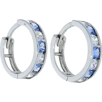 Náušnice Goldstore Stříbrné dětské náušnice kroužky modrobílé Varianta: stříbrné náušnice