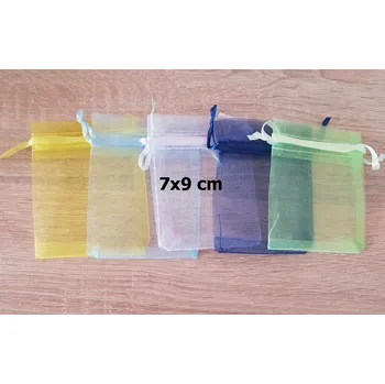 Organzové sáčky 7x9 cm, Barva Tmavě zelená