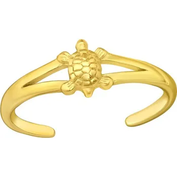 Prsten Pozlacený stříbrný prsten na nohu želva