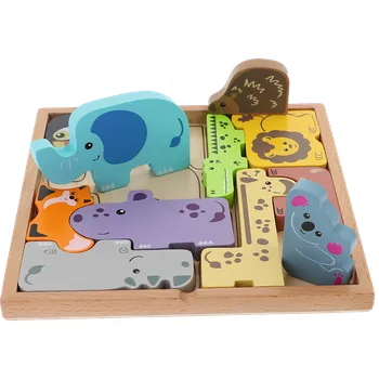 Hlavolam TREFL Dřevěná skládačka - hlavolam ZOO Crew