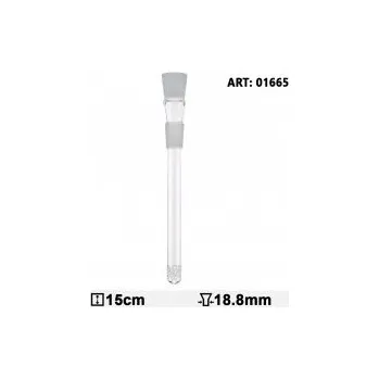 Skleněný Chillum - difuzér Boost, průměr 18.8mm, délka 15cm (Tento skleněný difuzér - Chillum je nezbytnou součástí vašeho bongu, protože se používá k rozptýlení kouře do trubice, kde je filtrován vodou, než se dostane k vašim ústům.)