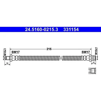 Brzdový systém Brzdová hadice ATE 24.5160-0215.3