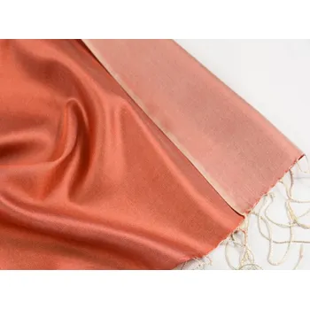 Šála Hedvábná šála Šrínagar - Dýňově oranžová