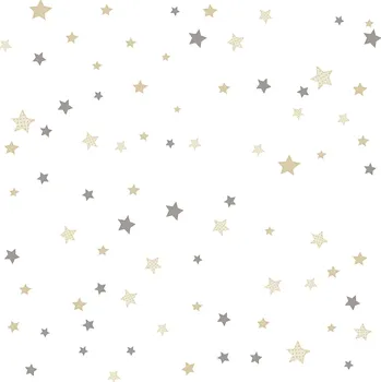 Tapeta Parato Dětská vliesová tapeta s šedými a béžovými hvězdičkami, 14826, Happy, Parato, velikost 10,05 x 0,53 m