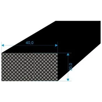 Těsnění do okna a dveří 022040 Profil těsnění 20x40 , obdelníkový plný Černá 20x40x1000 mm