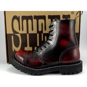 Dámská obuv Steel boty 8 dírek 113/114/O/BLACK červená, velikost 40