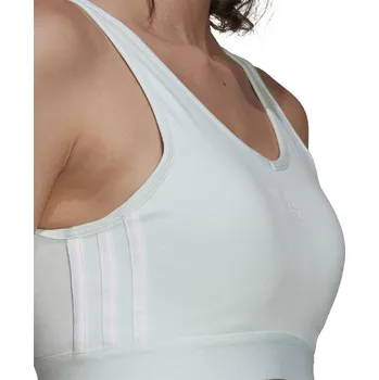 Podprsenka dámská sportovní podprsenka ADIDAS - LIGHT BLUE - L (Adidas Essentials 3-Stripes Crop Top)