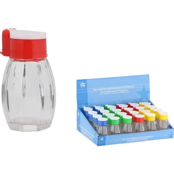 Kořenka Slánka-kořenka, 40ml, d4x8cm, 4barvy, klapka, sklo+plast (1ks)