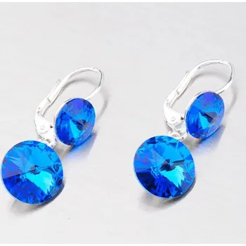 Náušnice Dámské náušnice stříbro 925 krystaly tmavě modré kameny N336TM-JK