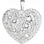 Stříbrný přívěsek s krystaly Swarovski bílé srdce 34243.1