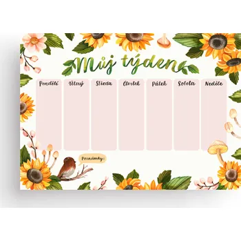 Kalendář Chaukiss Týdenní plánovač - Můj týden slunečnice