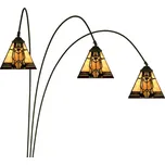 Béžovo-hnědá stojací lampa Tiffany Silvia - 91*50*200 cm E27/max 3*60W