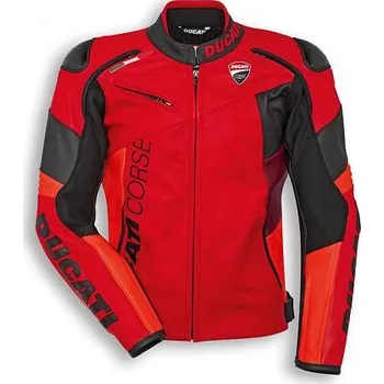 Moto bunda Kožená bunda Ducati Corse C6 červeno-černá perforovaná velikost 48
